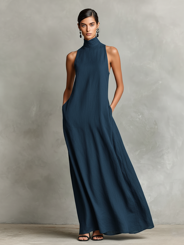 Caterina | Long Black Minimalist Dress