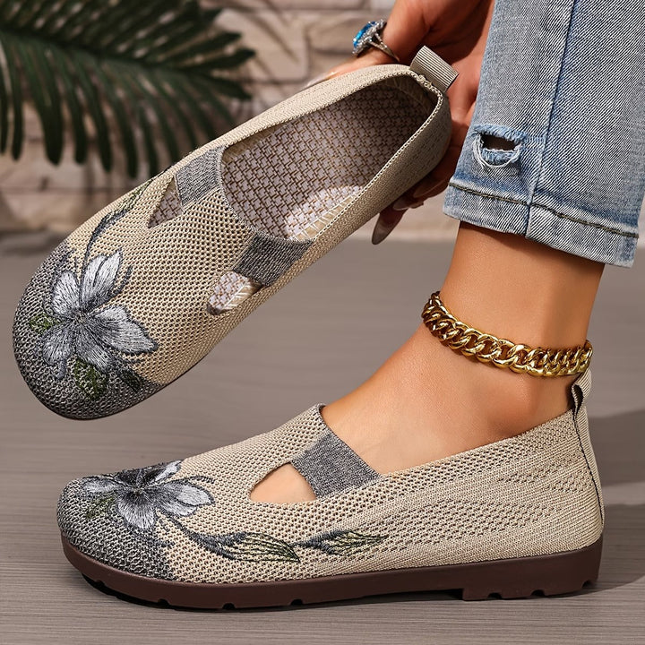 Rosalie™ — Elegant Ergonomic Ballet Flats with Floral Pattern