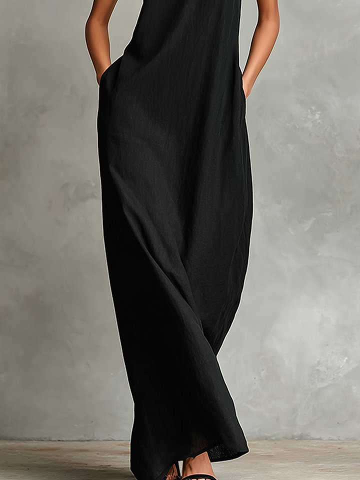 Caterina | Long Black Minimalist Dress