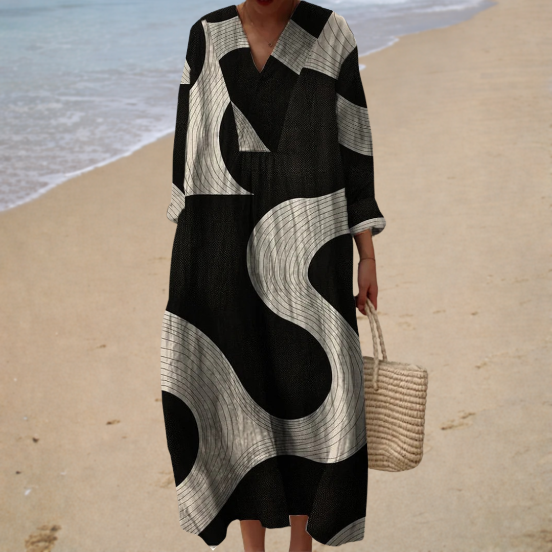 Isaline | Long Graphic Dress