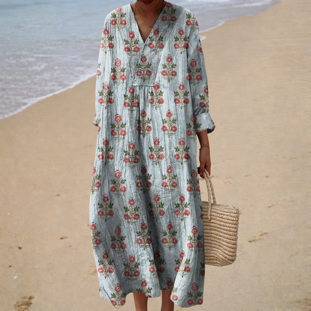 Élodie | Vintage Floral Long Dress