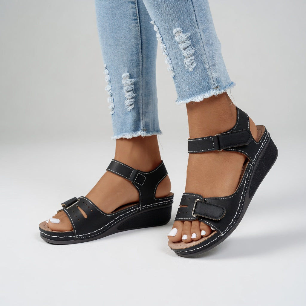 Clothilde™ — Comfortable Everyday Adjustable Wedge Sandal
