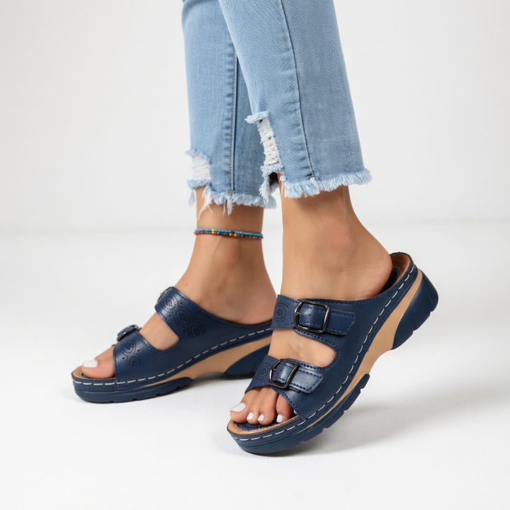 Jardinelle™ — Double Strap Comfort Wedge Sandal