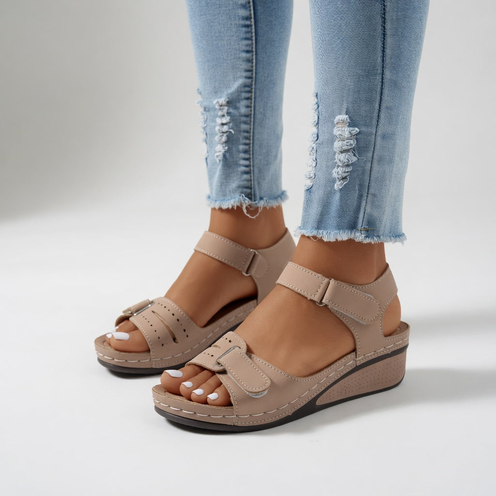 Clothilde™ — Comfortable Everyday Adjustable Wedge Sandal