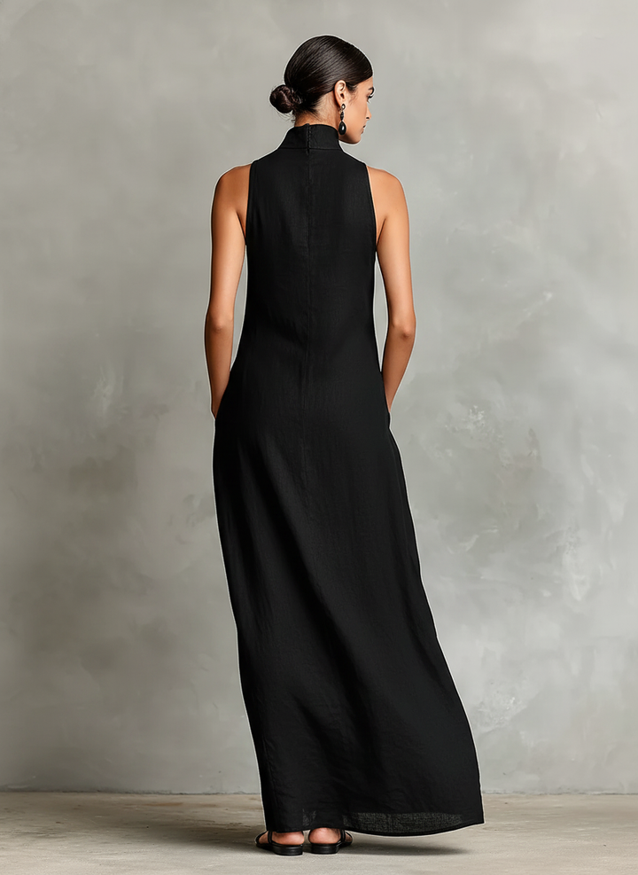 Caterina | Long Black Minimalist Dress