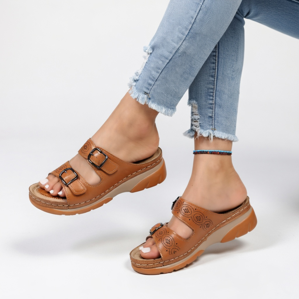 Jardinelle™ — Double Strap Comfort Wedge Sandal