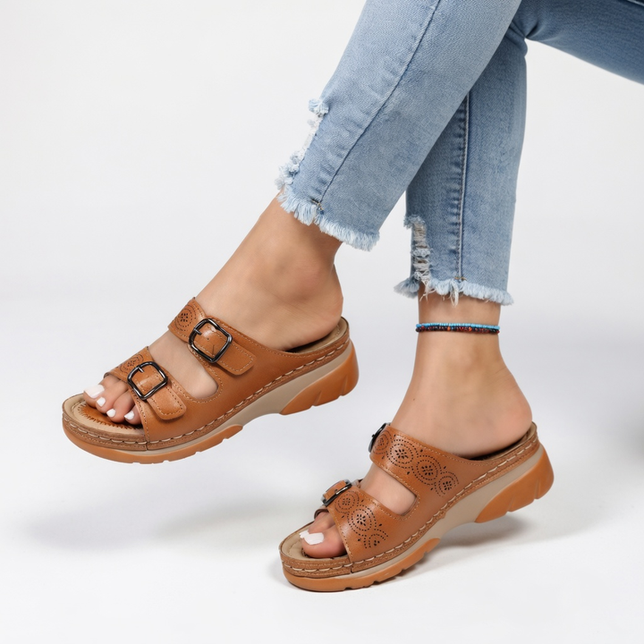 Jardinelle™ — Double Strap Comfort Wedge Sandal