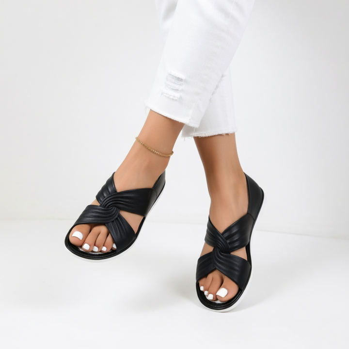 Orinthie™ — Cross-Strap Flat Mule for Everyday Natural Comfort