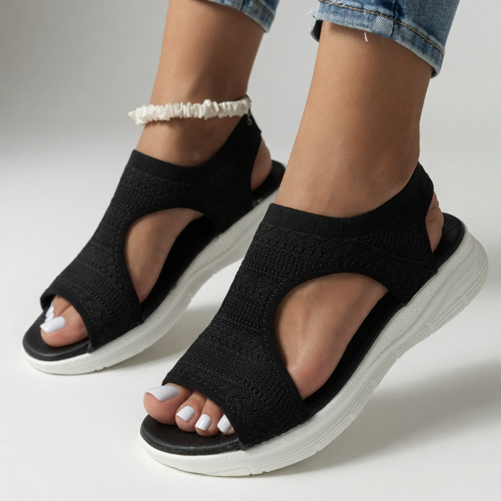 Confortine™ — Wedge Sandal with Open Toe, Soft Sole